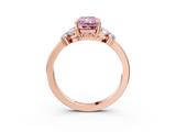 Rose gold Fancy Pink Radiant  Cut Solitaire Floral Diamond Ring with Four-Prong Setting_40