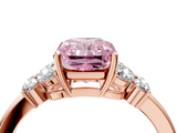Rose gold Fancy Pink Radiant  Cut Solitaire Floral Diamond Ring with Four-Prong Setting_41