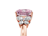 Rose gold Fancy Pink Radiant  Cut Solitaire Floral Diamond Ring with Four-Prong Setting_42