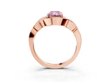 Rose gold Fancy Pink Radiant Cut Solitaire Intertwined Band Prong Setting Ring_3