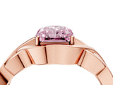 Rose gold Fancy Pink Radiant Cut Solitaire Intertwined Band Prong Setting Ring_4