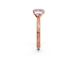 Rose gold Fancy Pink Radiant Cut Solitaire Milgrain Engraved Band with Four-Prong Setting_2