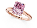 Rose gold Fancy Pink Radiant  Cut Solitaire Ring with Cathedral Band and Four-Prong Setting_56