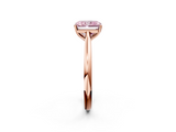 Rose gold Fancy Pink Radiant  Cut Solitaire Ring with Cathedral Band and Four-Prong Setting_57