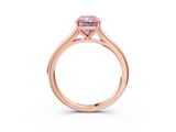 Rose gold Fancy Pink Radiant  Cut Solitaire Ring with Cathedral Band and Four-Prong Setting_58