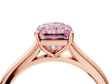 Rose gold Fancy Pink Radiant  Cut Solitaire Ring with Cathedral Band and Four-Prong Setting_59