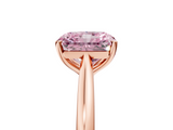 Rose gold Fancy Pink Radiant  Cut Solitaire Ring with Cathedral Band and Four-Prong Setting_60