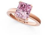 Rose gold Fancy Pink Radiant  Cut Solitaire Ring with Four-Prong Setting and Classic Band_30