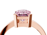 Rose gold Fancy Pink Radiant  Cut Solitaire Ring with Four-Prong Setting and Classic Band_33