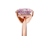 Rose gold Fancy Pink Radiant  Cut Solitaire Ring with Four-Prong Setting on a Classic Band_30