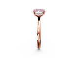 Rose gold Fancy Pink Radiant  Cut Solitaire Ring with Thin Band and Four-Prong Setting_18