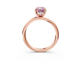 Rose gold Fancy Pink Radiant  Cut Solitaire Ring with Thin Band and Four-Prong Setting_19