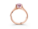 Rose gold Fancy Pink Radiant Cut Solitaire Tension Set Diamond Ring with Split Shank Band_3