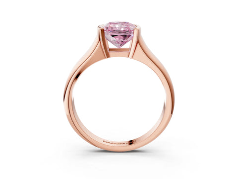 Rose gold Fancy Pink Radiant Cut Solitaire Tension Set Diamond Ring with Split Shank Band_3