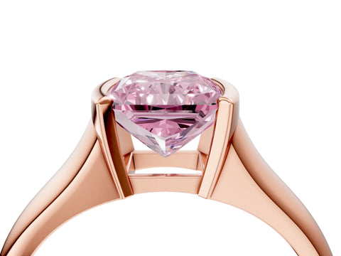 Rose gold Fancy Pink Radiant Cut Solitaire Tension Set Diamond Ring with Split Shank Band_4
