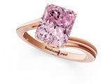 Rose gold Fancy Pink Radiant  Cut Solitaire Twist Band Ring with Four-Prong Setting_21