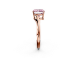 Rose gold Fancy Pink Radiant  Cut Solitaire Twist Band Ring with Four-Prong Setting_22
