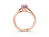 Rose gold Fancy Pink Radiant  Cut Solitaire Twist Band Ring with Four-Prong Setting_23