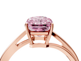 Rose gold Fancy Pink Radiant  Cut Solitaire Twist Band Ring with Four-Prong Setting_24