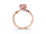 Rose gold Fancy Pink Radiant Cut Solitaire Twist Pave Diamond Engagement Ring with Prong Setting_27