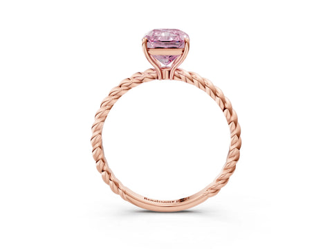 Rose gold Fancy Pink Radiant Cut Solitaire Twisted Band 4-Prong Ring_3