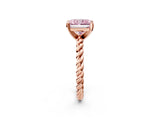 Rose gold Fancy Pink Radiant  Cut Solitaire Twisted Band with Four-Prong Setting_77