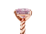 Rose gold Fancy Pink Radiant  Cut Solitaire Twisted Band with Four-Prong Setting_80
