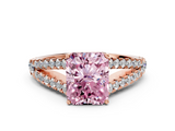 Rose gold Fancy Pink Radiant  Cut Split Shank Pave Diamond Engagement Ring with Four-Prong Setting_24