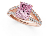 Rose gold Fancy Pink Radiant  Cut Split Shank Pave Diamond Engagement Ring with Four-Prong Setting_25