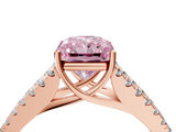 Rose gold Fancy Pink Radiant  Cut Split Shank Pave Diamond Engagement Ring with Four-Prong Setting_28