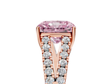 Rose gold Fancy Pink Radiant  Cut Split Shank Pave Diamond Engagement Ring with Four-Prong Setting_29