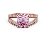 Rose gold Fancy Pink Radiant  Cut Split Shank Pave Diamond Ring with Four-Prong Setting_44