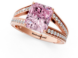 Rose gold Fancy Pink Radiant  Cut Split Shank Pave Diamond Ring with Four-Prong Setting_45