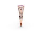 Rose gold Fancy Pink Radiant  Cut Split Shank Pave Diamond Ring with Four-Prong Setting_46