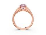 Rose gold Fancy Pink Radiant  Cut Split Shank Pave Diamond Ring with Four-Prong Setting_47