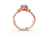 Rose gold Fancy Pink Radiant  Cut Three-Stone Channel Set Ring with Bar Prongs_31