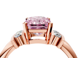 Rose gold Fancy Pink Radiant  Cut Three-Stone Channel Set Ring with Bar Prongs_32