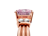 Rose gold Fancy Pink Radiant  Cut Three-Stone Channel Set Ring with Bar Prongs_33
