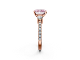 Rose gold Fancy Pink Radiant  Cut Three-Stone Diamond Pavé Band with Prong Setting_21