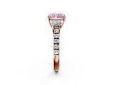 Rose gold Fancy Pink Radiant  Cut Three-Stone Diamond Pave Band with Prong Setting_39