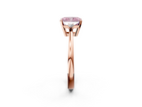 Rose gold Fancy Pink Radiant  Cut Three-Stone Solitaire Ring with Round Accent Diamonds and Four-Prong Setting_21