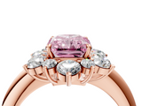 Rose gold Fancy Pink Radiant  Diamond Cluster Halo Ring with Solitaire Band and Four-Prong Setting_24