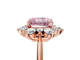 Rose gold Fancy Pink Radiant  Diamond Cluster Halo Ring with Solitaire Band and Four-Prong Setting_25