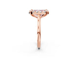Rose gold Fancy Pink Radiant  Diamond Cluster Halo Solitaire with Four-Prong Setting_79