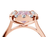 Rose gold Fancy Pink Radiant  Diamond Cluster Halo Solitaire with Four-Prong Setting_81
