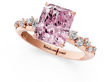 Rose gold Fancy Pink Radiant  Diamond Cluster Prong-Set Solitaire Ring_39