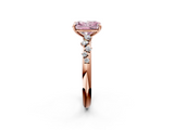 Rose gold Fancy Pink Radiant  Diamond Cluster Prong-Set Solitaire Ring_40
