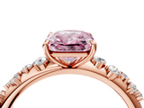 Rose gold Fancy Pink Radiant  Diamond Cluster Prong-Set Solitaire Ring_42