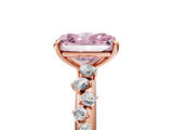 Rose gold Fancy Pink Radiant  Diamond Cluster Prong-Set Solitaire Ring_43