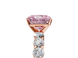 Rose gold Fancy Pink Radiant  Diamond Pavé Band Solitaire with Four-Prong Setting_8